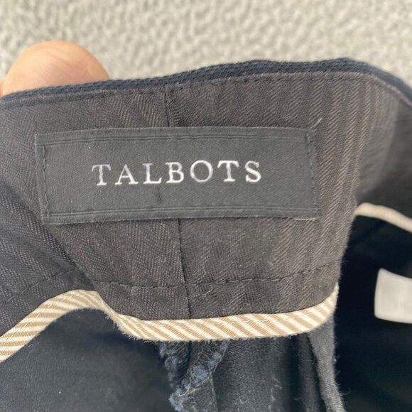 Talbots Pants Womens 6 Navy Stretch Pockets Tapered Leg Slim Crop Office Career - Picture 6 of 13